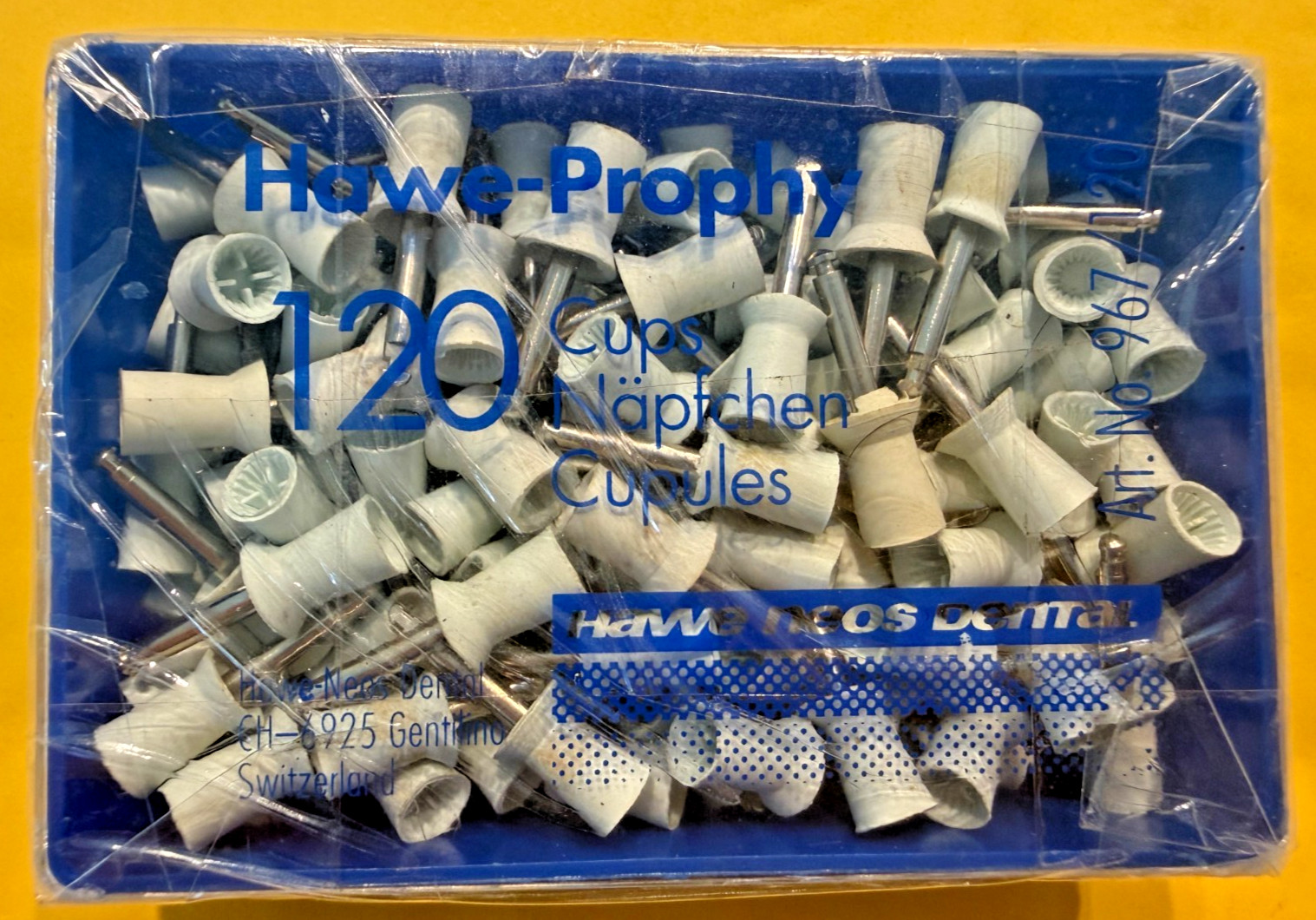HAWE PROPHY CUPS HARD RA. 120 units. A KERR Company. Swiss made