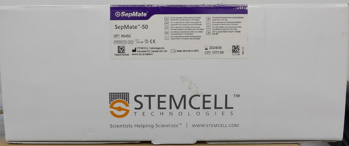 STEMCELL 85450 SepMate-50 Tubes, Box of 100, for research purposes only