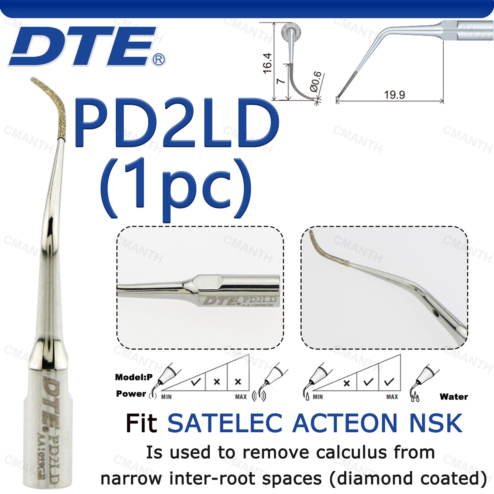 Woodpecker DTE Dental Ultrasonic Scaler Tip Periodontics Tips Fit NSK SATELEC