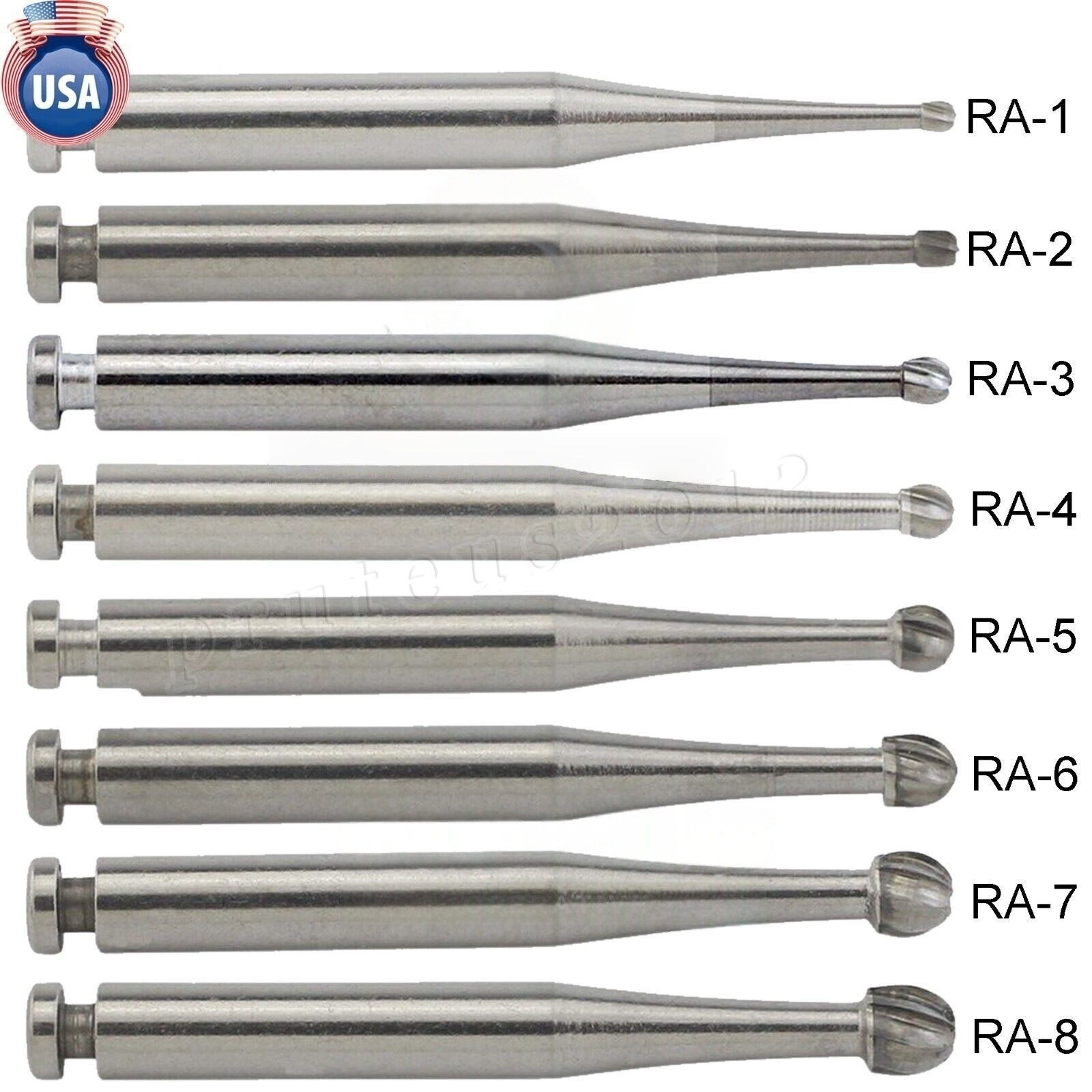 Dental Round Burs Carbide Latch Burs RA 1 2 3 4 5 6 7 8 LA Slow Speed PRIMA