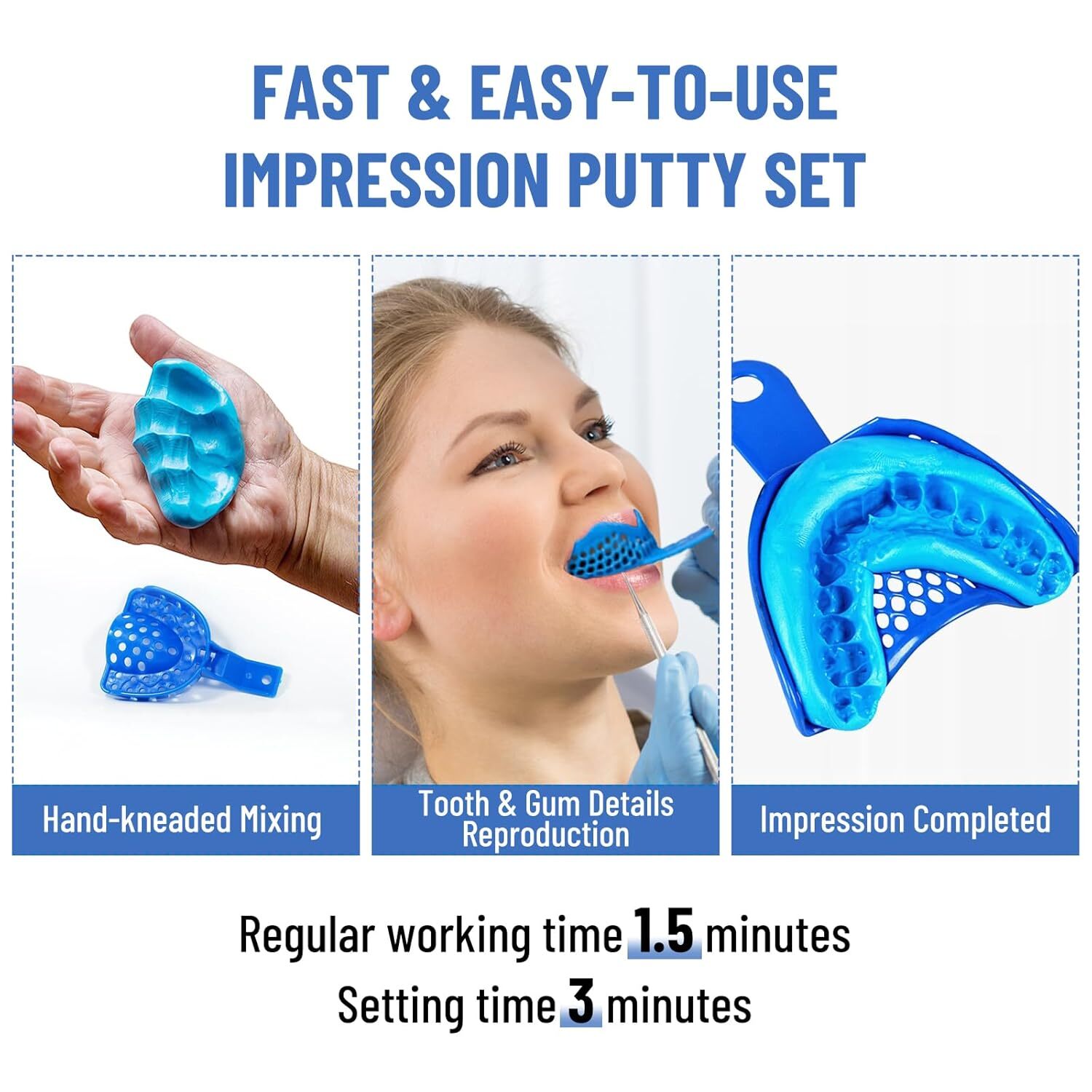 10Pack Dental Impression Putty Fast Set 800g VPS Putty(400g Base&400g Catalyst)
