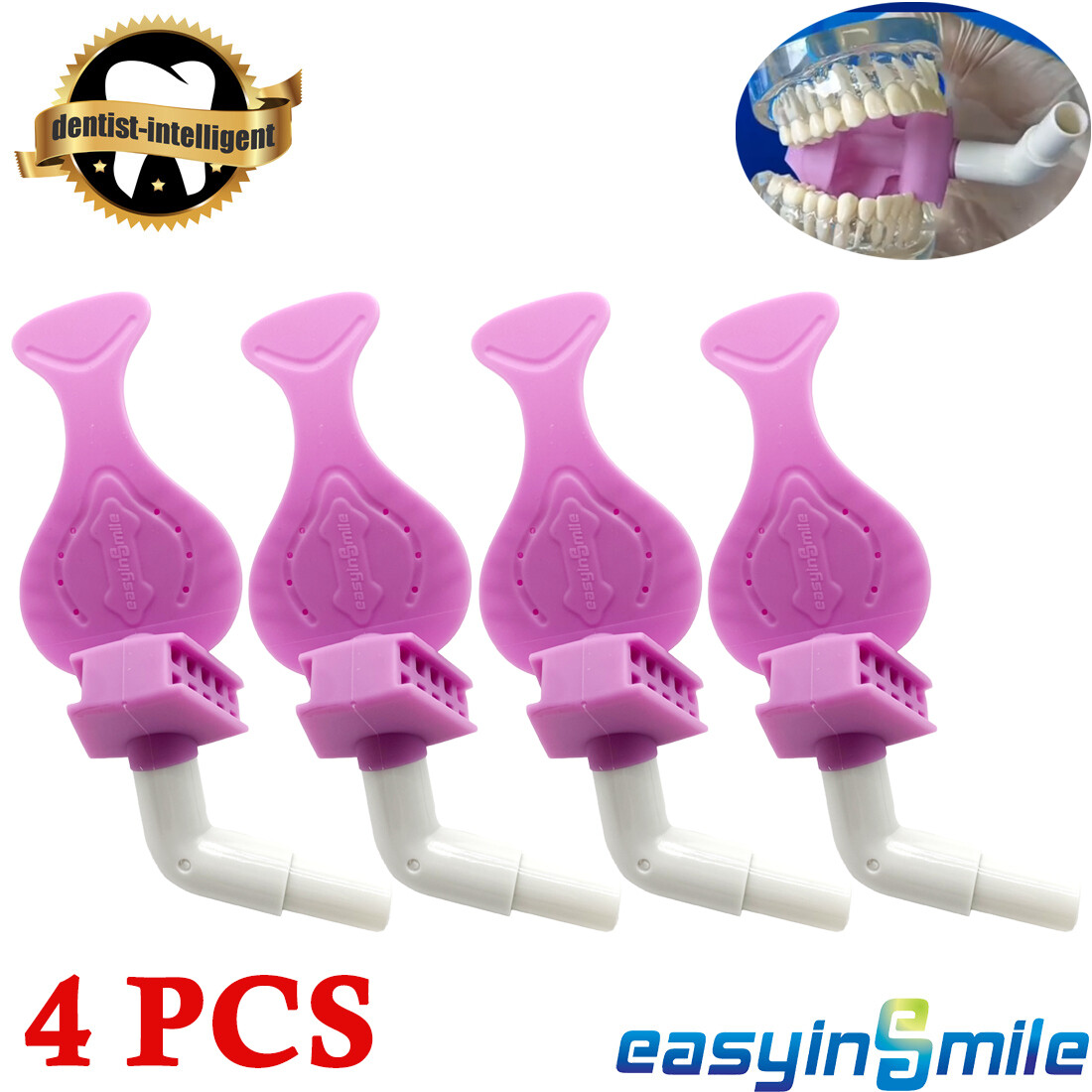 4Pcs Dental Mouth Opener Bite Block Saliva Suction Tube Dryshield Autoclavable