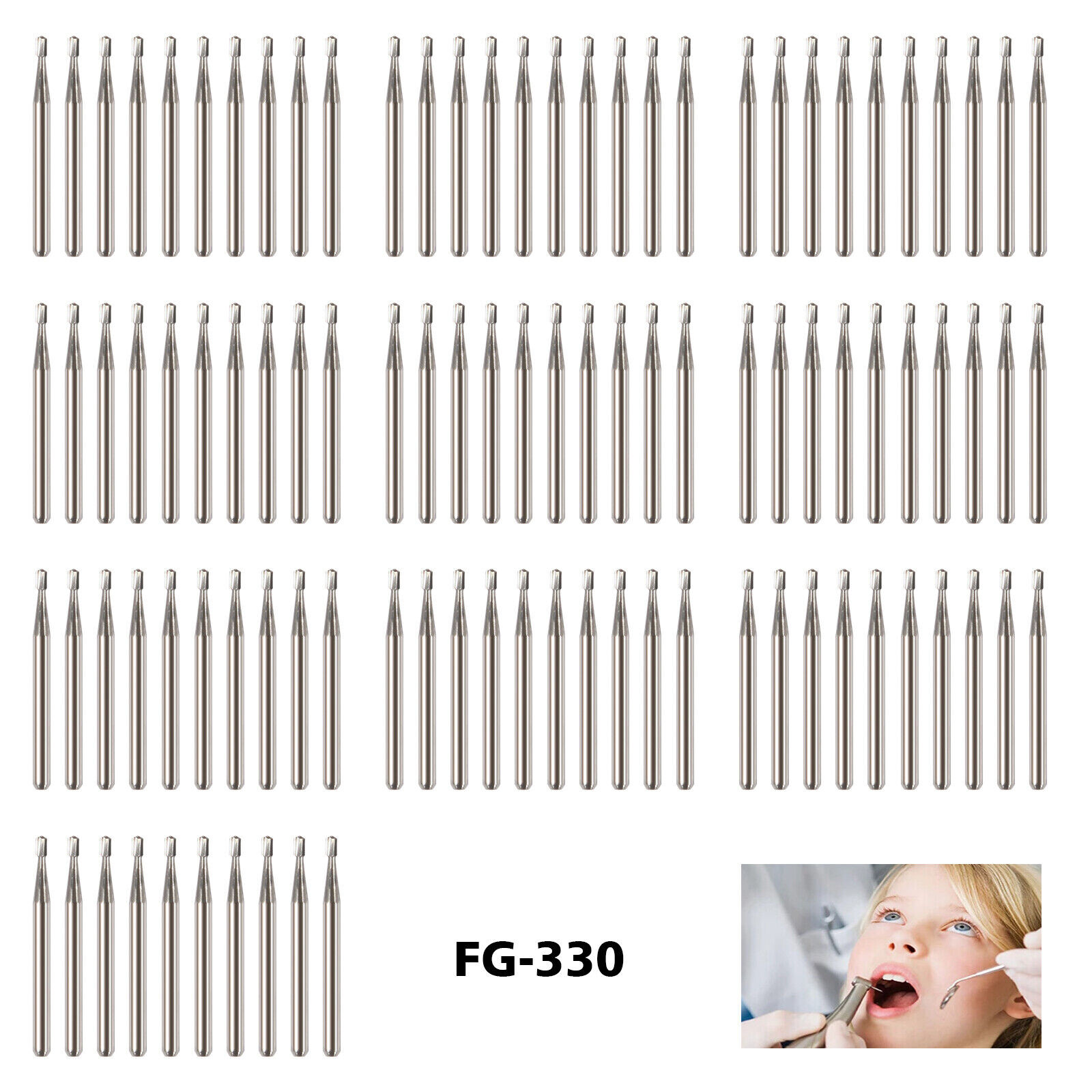 Dental Carbide Burs Tungsten Steel Bur FG # 330 Pear for High Speed Handpiece