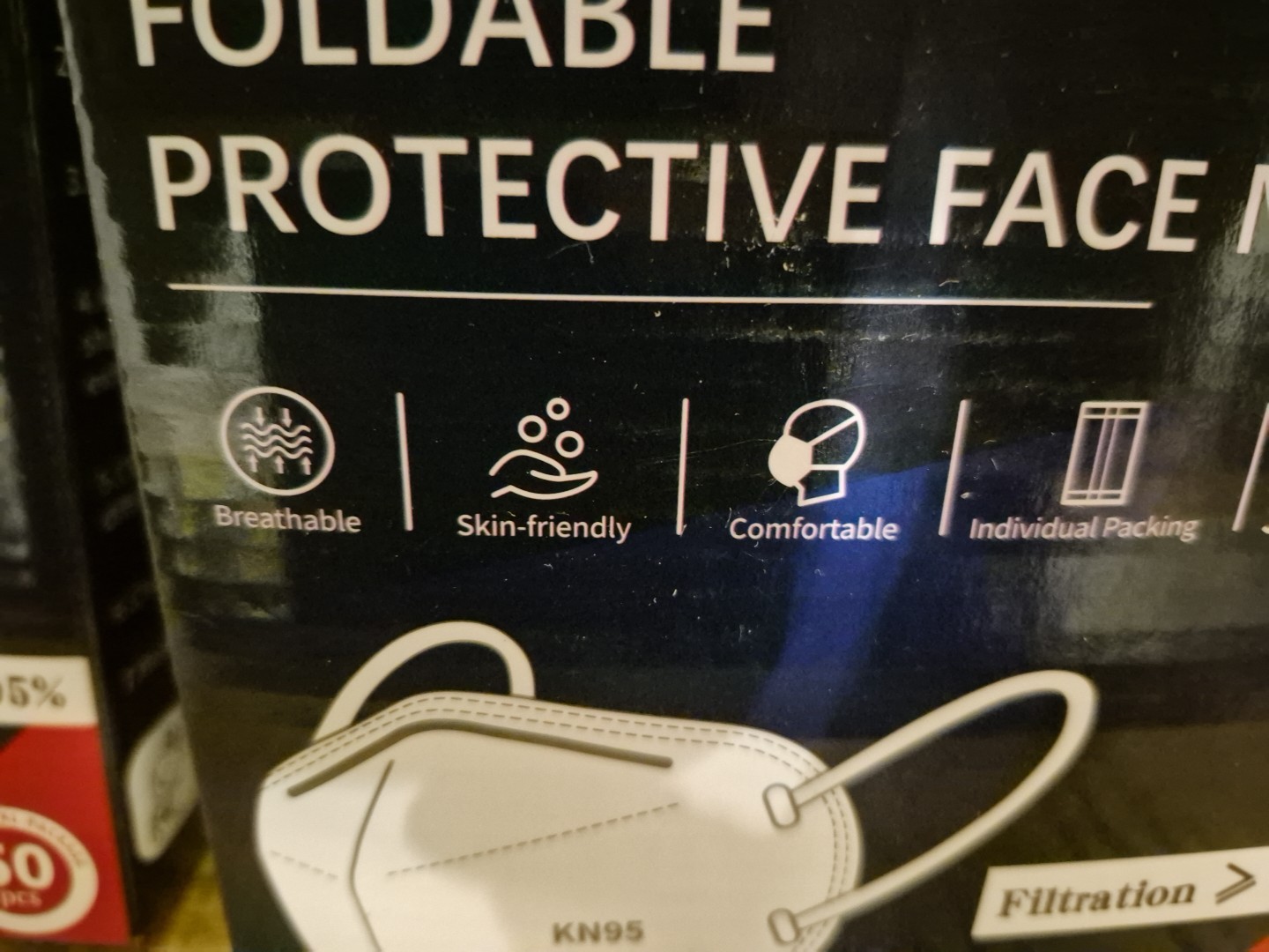50 Pcs KN95 Protective 5 Layer Face Mask Disposable KN95 Marks Sealed