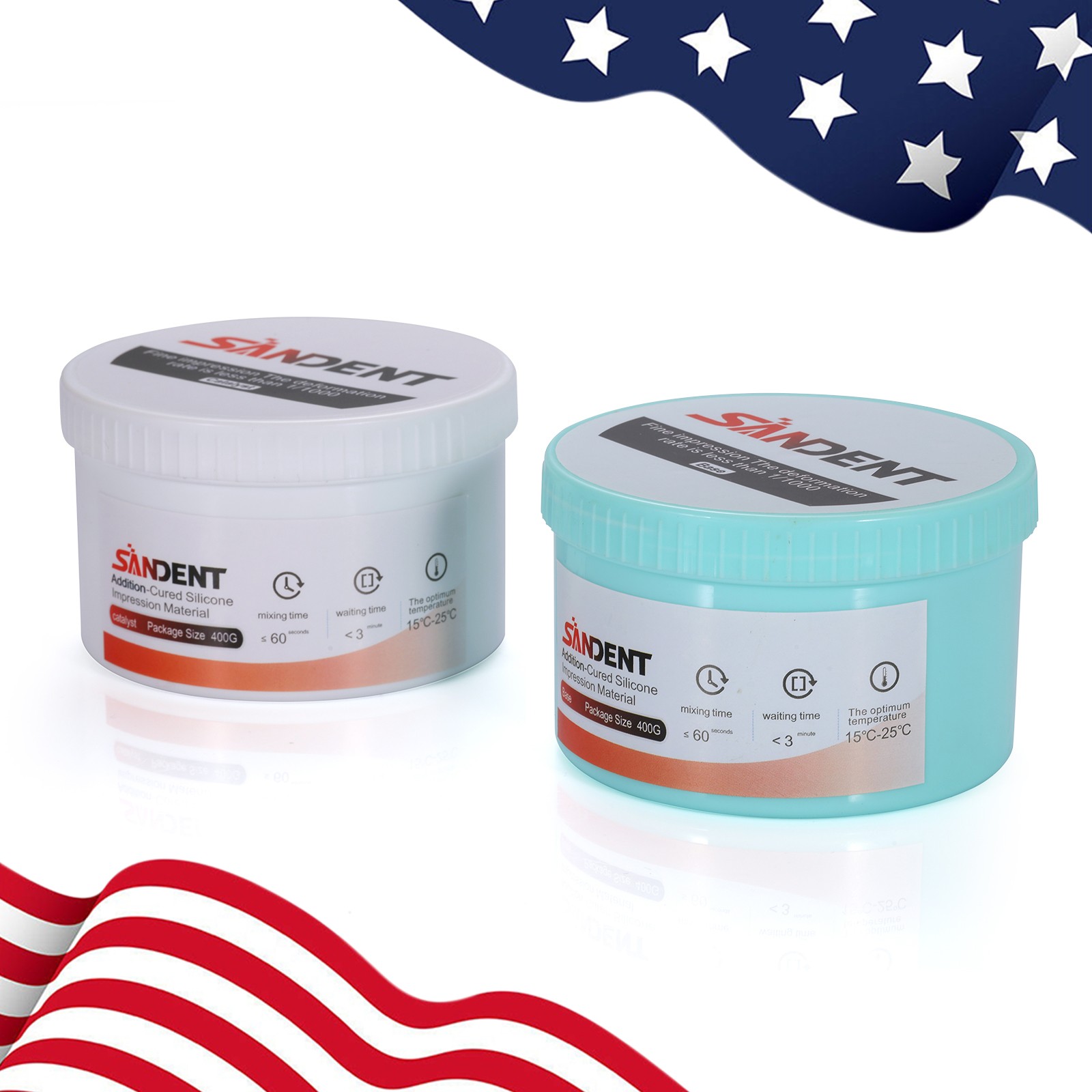 10Sets Dental Impression Putty Fast Set VPS 400g Base & 400g Catalyst Heavy Body