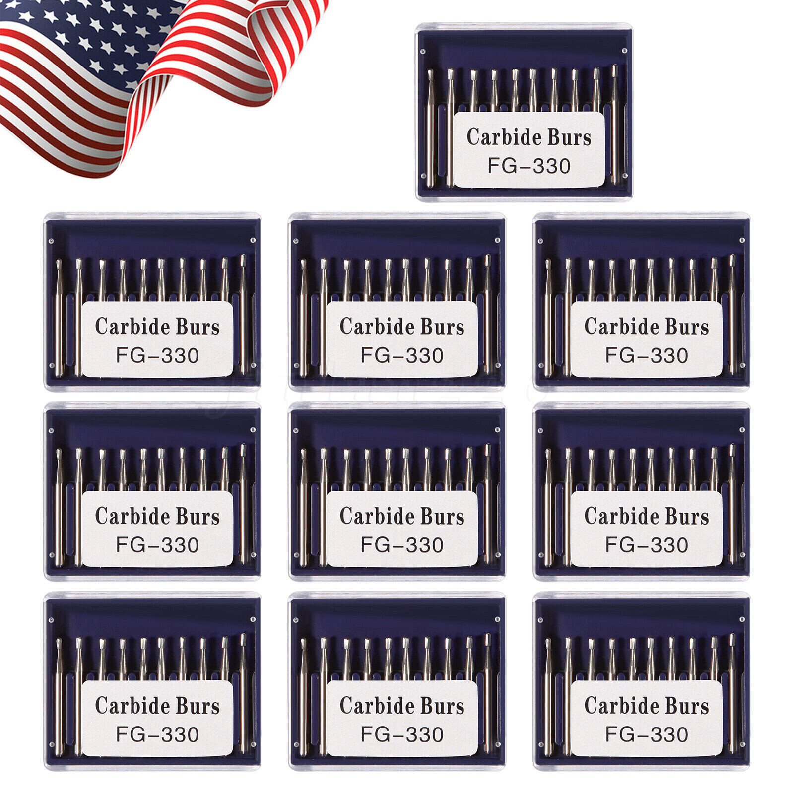 Dental Carbide Burs Pear-Shaped Type High Speed Tungsten Steel Bur FG330