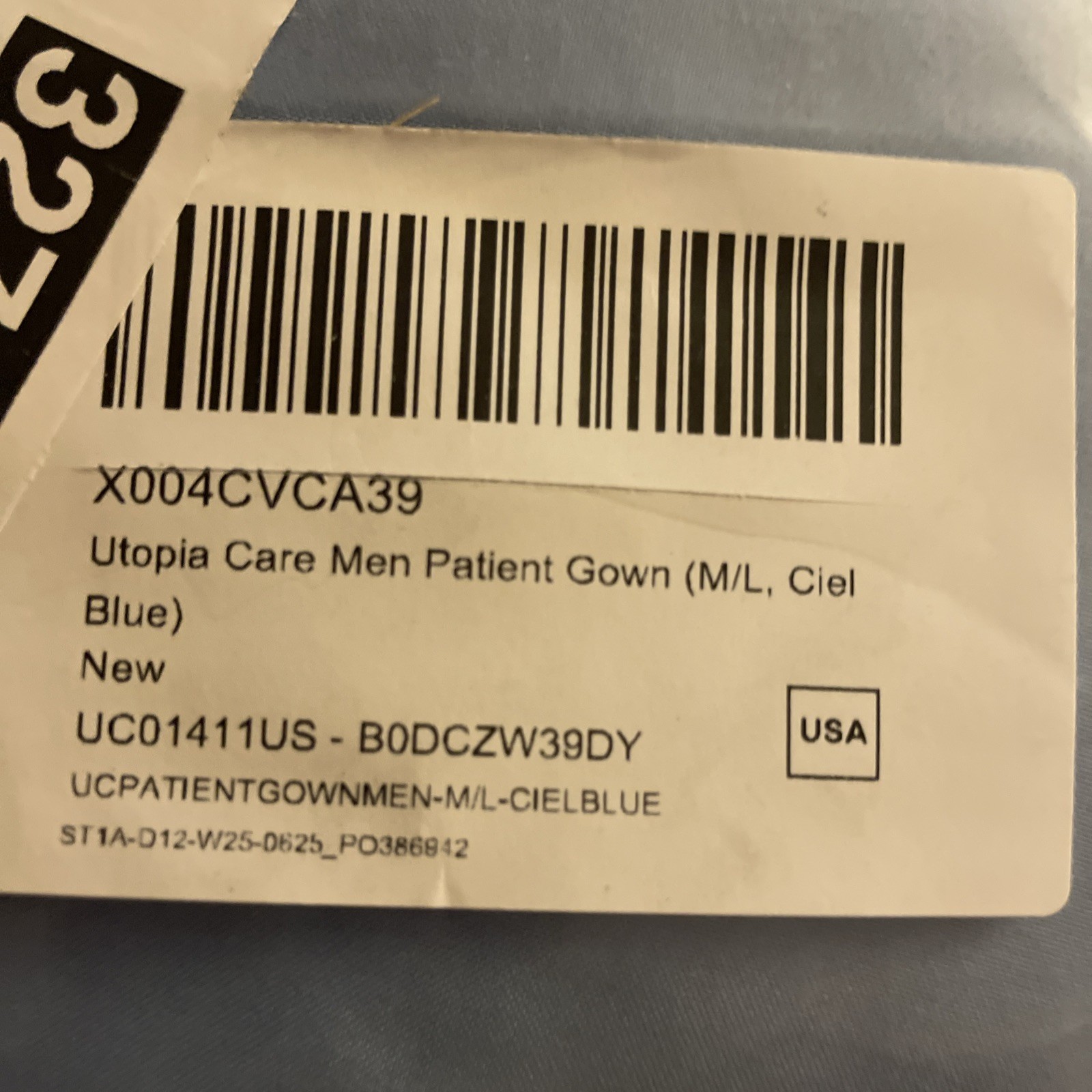 Utopia Care Patient Gown for Men Medium Blue Size (M/L)
