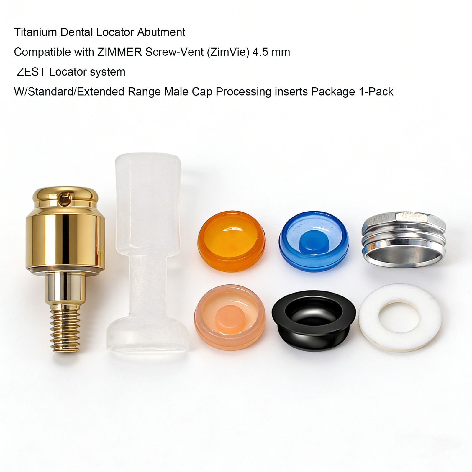 Titanium Dental locator Attachment abutment for Zimmer TSV Inter Hex 3.5/4.5mm