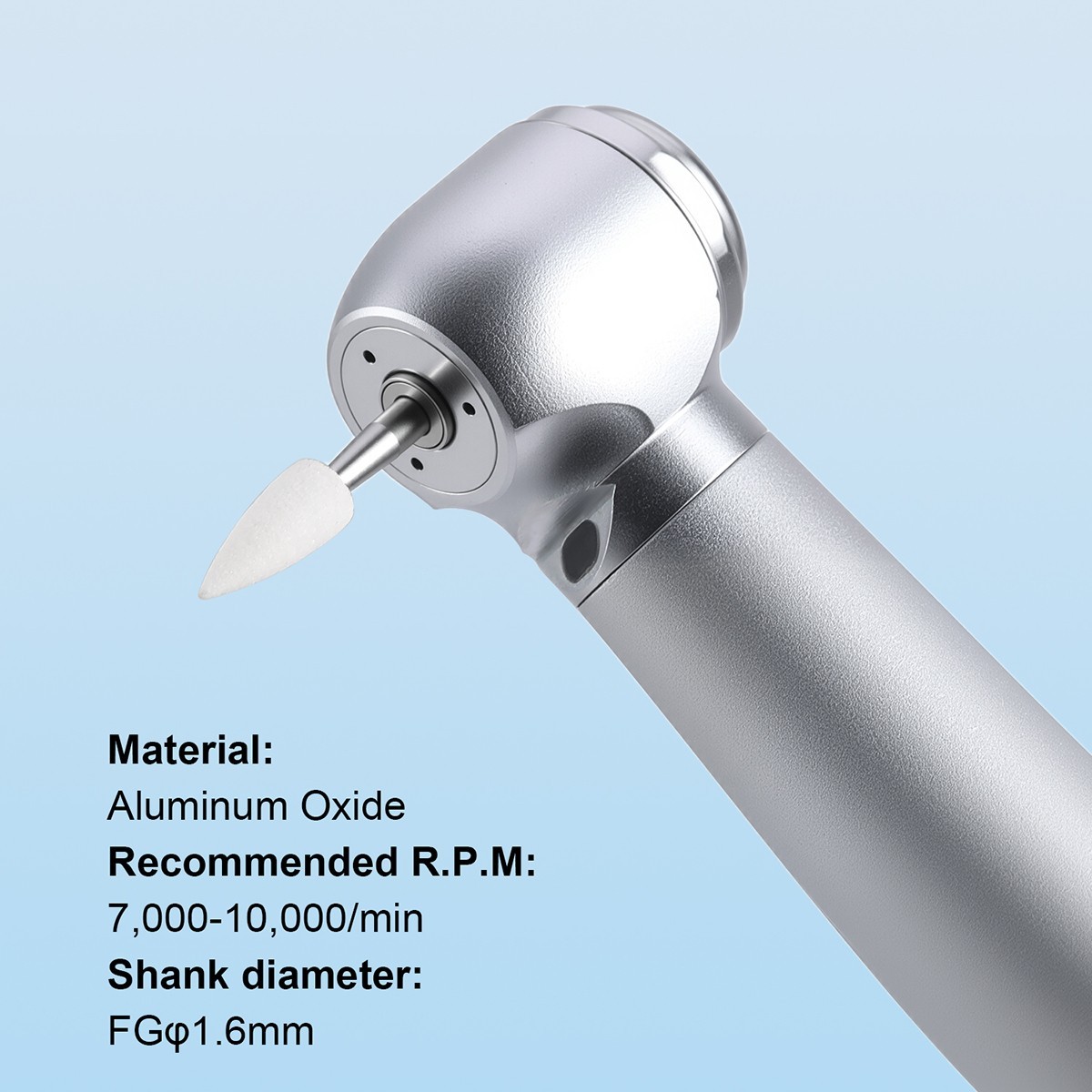 AZDENT Dental Flame White Stone Polishing FG Burs 12/pk Abrasion