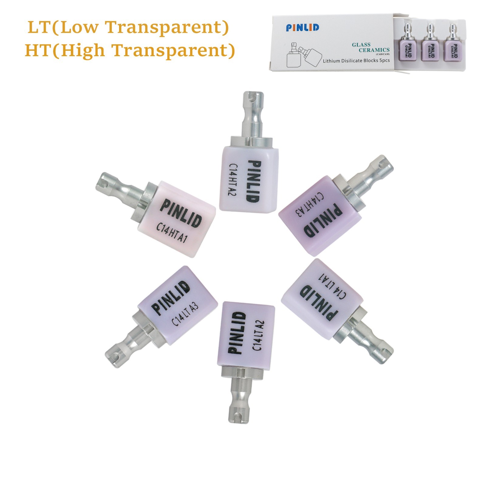 US C14 HT/LT Dental Emax Glass Ceramic Blocks Lithium Disilicate CAD/CAM CEREC