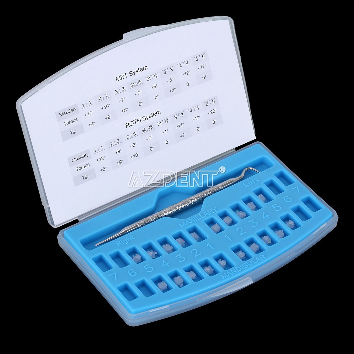 AZDENT Dental Ortho Self Ligating Clear Ceramic Bracket Braces ROTH 022 Hook 345