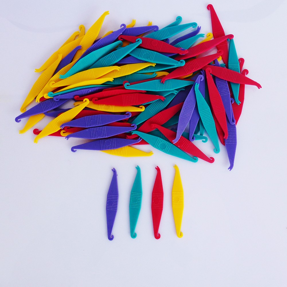 100pcs Orthodontic Elastic Rubber Placer for Brace Elastic Band Assorted 4Colors