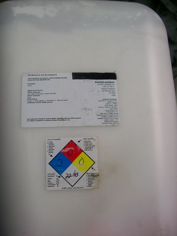 Ascorbyl Palmitate, 95+%, 100 grams