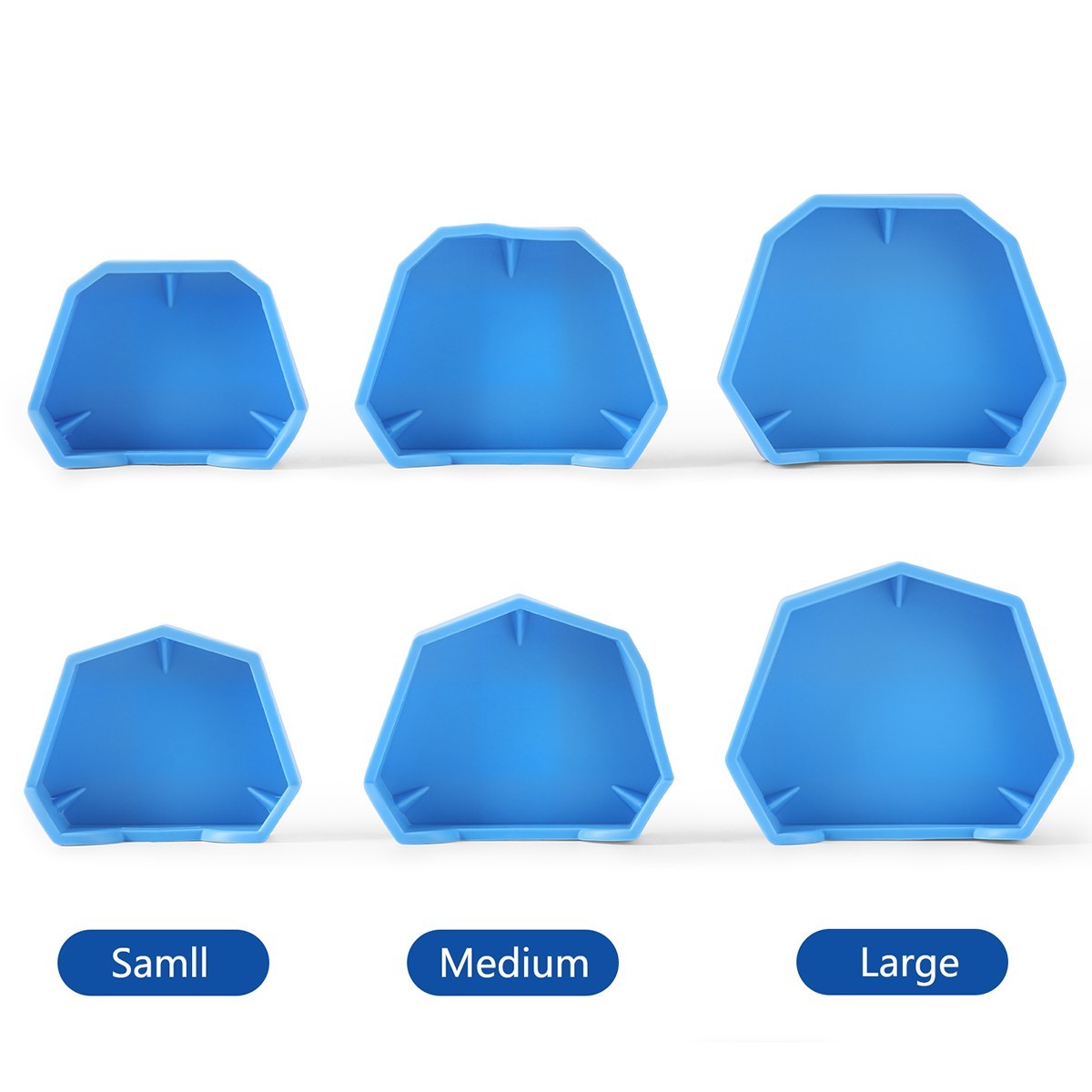 Dental Lab Model Base Former Molds for Stone Tray Loading S, M, L 6pcs/Kit