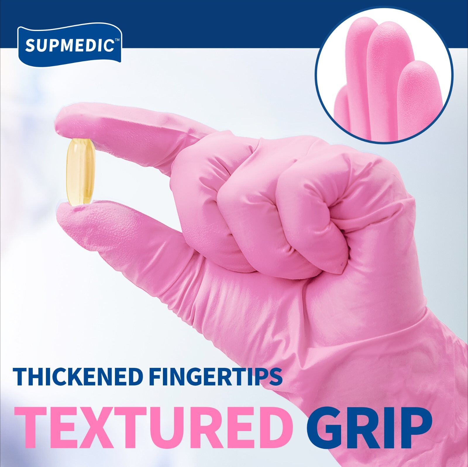 Disposable Nitrile Exam Gloves Powder-Free Food-Safe Cleaning Glove, Pink
