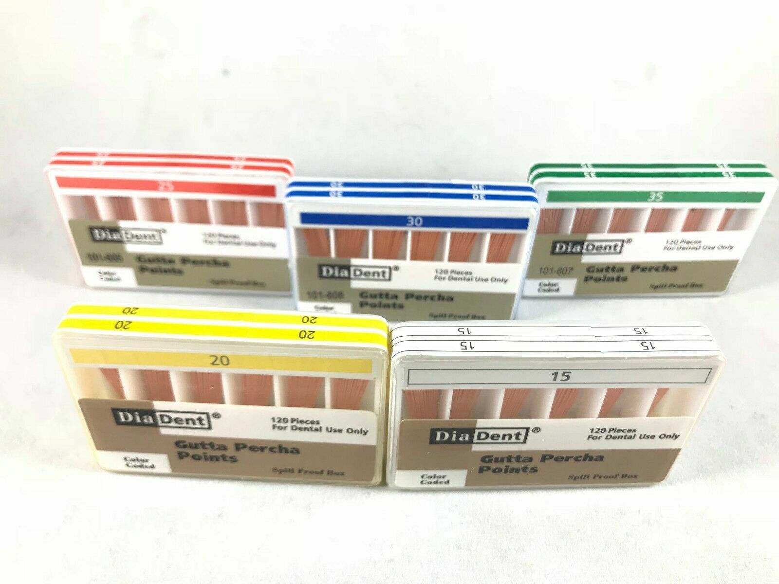 DIADENT Gutta Percha Points Endodontics (240 Pieces) All sizes Spill Proof 2 Box