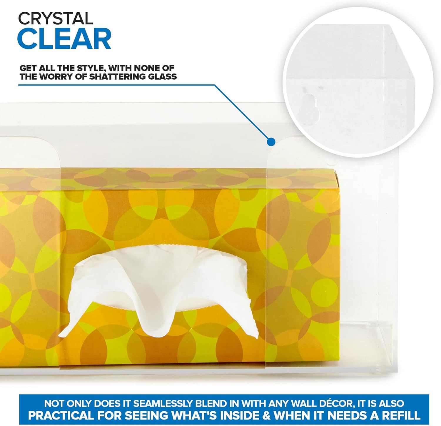 Acrylic Single Gloves Dispenser, Tissue Box Shelf, Glove Holder Wall Mount, f…