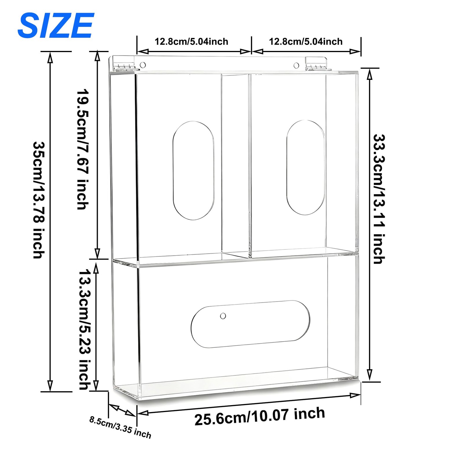 Triple Hygiene Dispenser Sanitation Station with Lid – Tabletop or Wall Mount…
