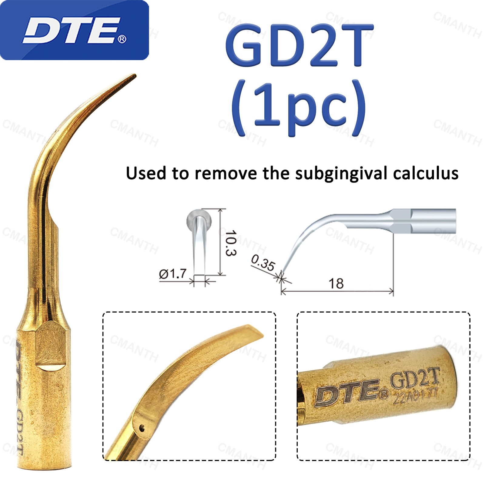 Woodpecker DTE Dental Ultrasonic Scaler Tips GD-Series Fit SATELEC ACTEON NSK