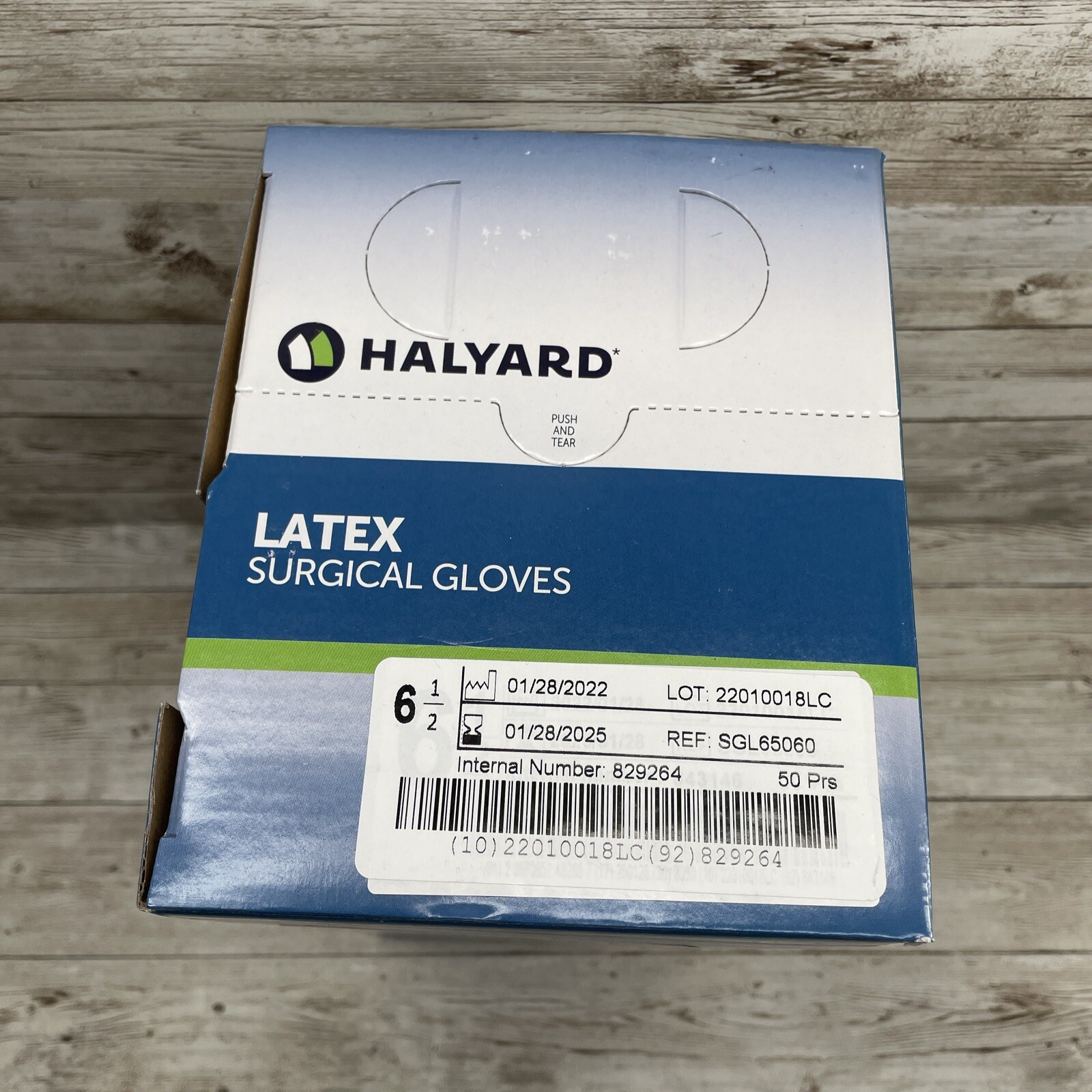 1 Case HALYARD LATEX Surgical Gloves, Size: 6, 200 pair SGL65060 Exp 1/25