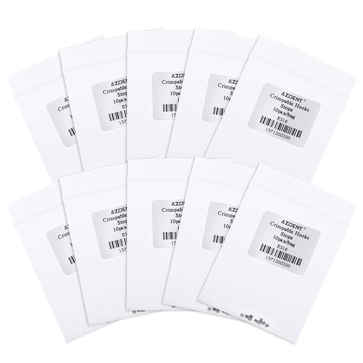 AZDENT Dental Orthodontic Lingual Buttons Bondable Round /Crimpable Hook Stops