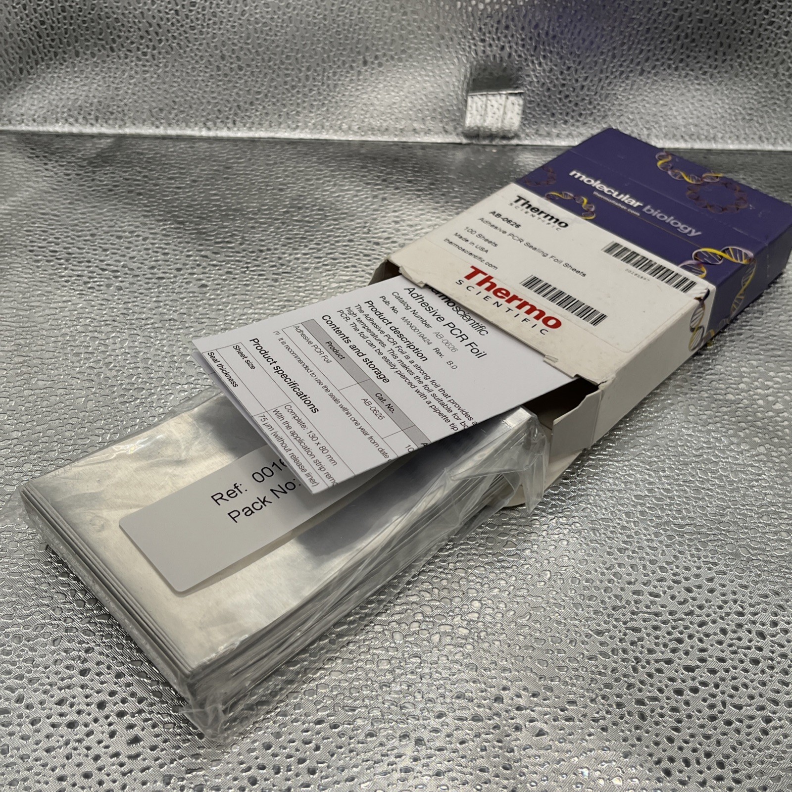 BOX (OF 100) THERMO SCIENTIFIC AB-0626 ADHESIVE PCR SEALING FOIL SHEETS