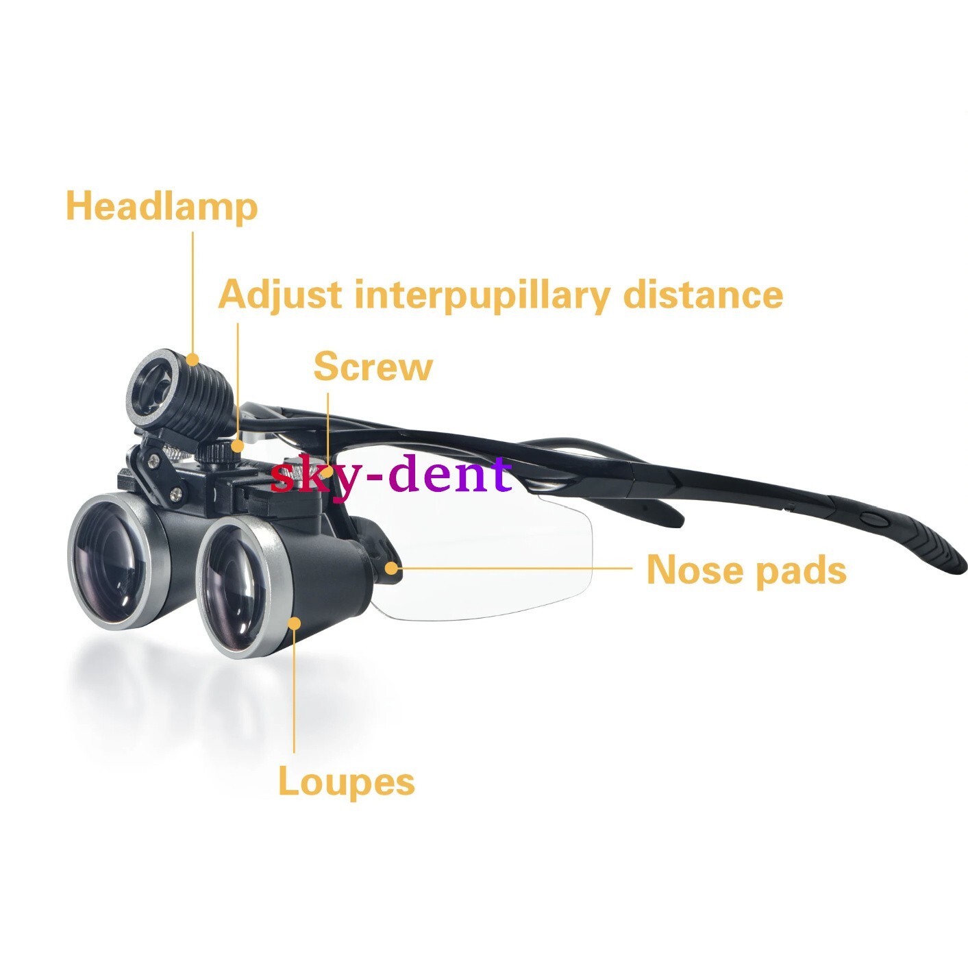 3.5X Dental Surgical Medical Loupes Magnifier Binocular with LED Headlight US/EU