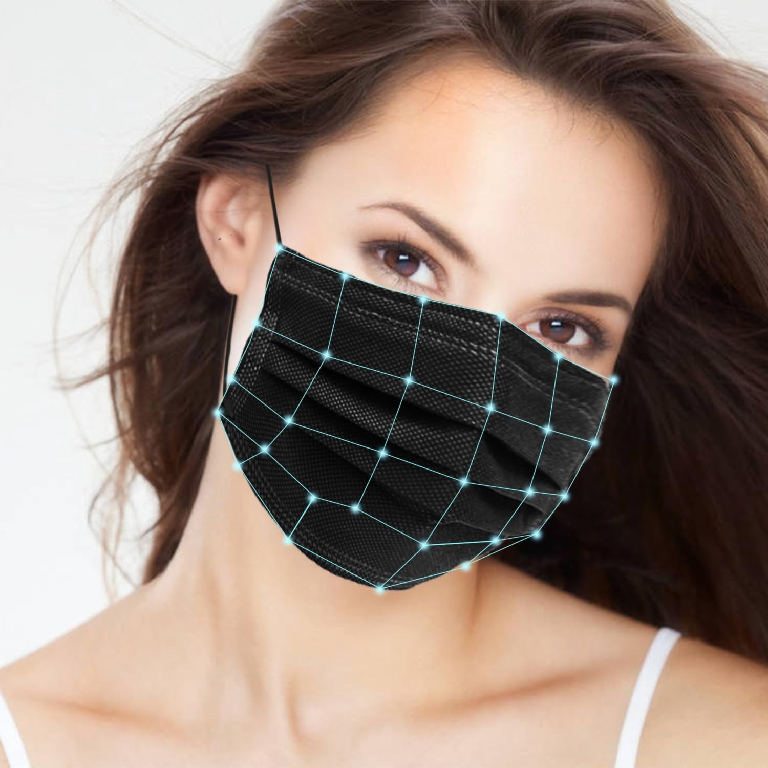 Soft Non-Woven 3-Ply Black Face Masks – 100 Count for Everyday Protection