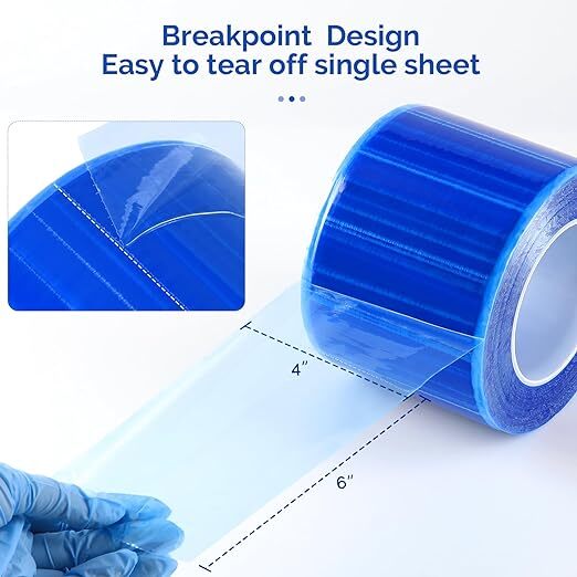 Adhensive Barrier Film 4″X6″ 1200 PERFORATED SHEETS FOR DENTAL, MEDICAL, TATTOO