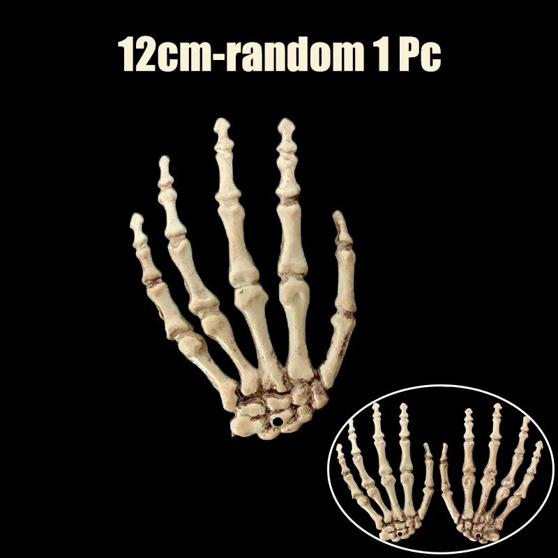 Halloween Skeleton Hand Scary Realistic Size Hand Bone Skull Decors Zombie Party