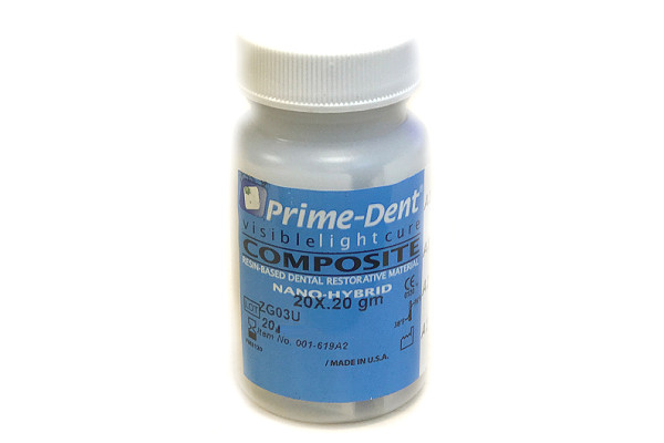Prime-Dent Light Cure Nano-Hybrid Dental Composite 0.20g Compules – Body White