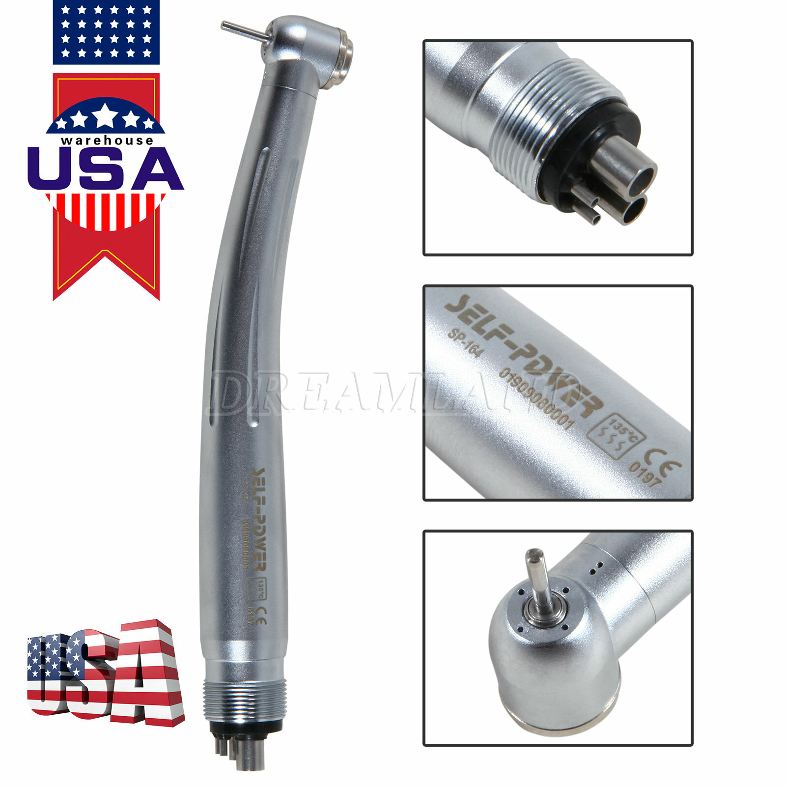 10* NSK Style Dental High Speed Handpiece Push 4HOLE Self Power US FREE SHIPPING