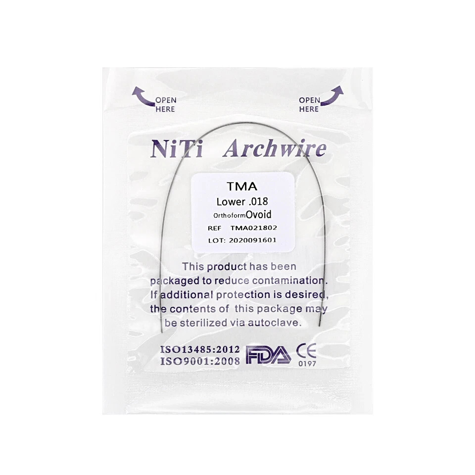 10 Packs Dental Orthodontic TMA Arch Wire Round Ovoid Round Upper/Lower 012-020