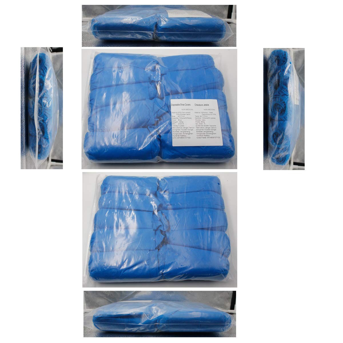 Disposable Shoe Covers 100PCS 400g Non-Slip Durable Indoor Boot Blue 100pcs