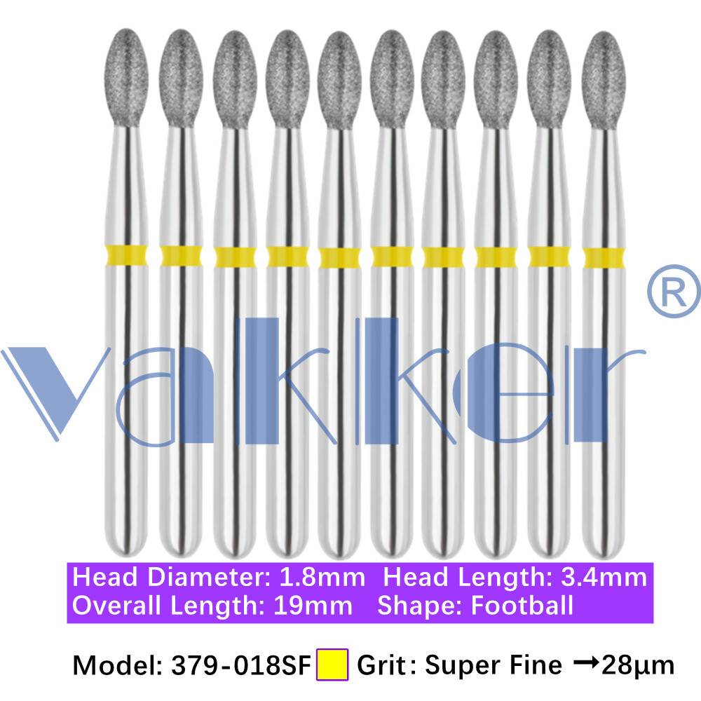 10pc/pk Diamond Burs Shape Egg Diamond Bur Super Fine Medium Coarse
