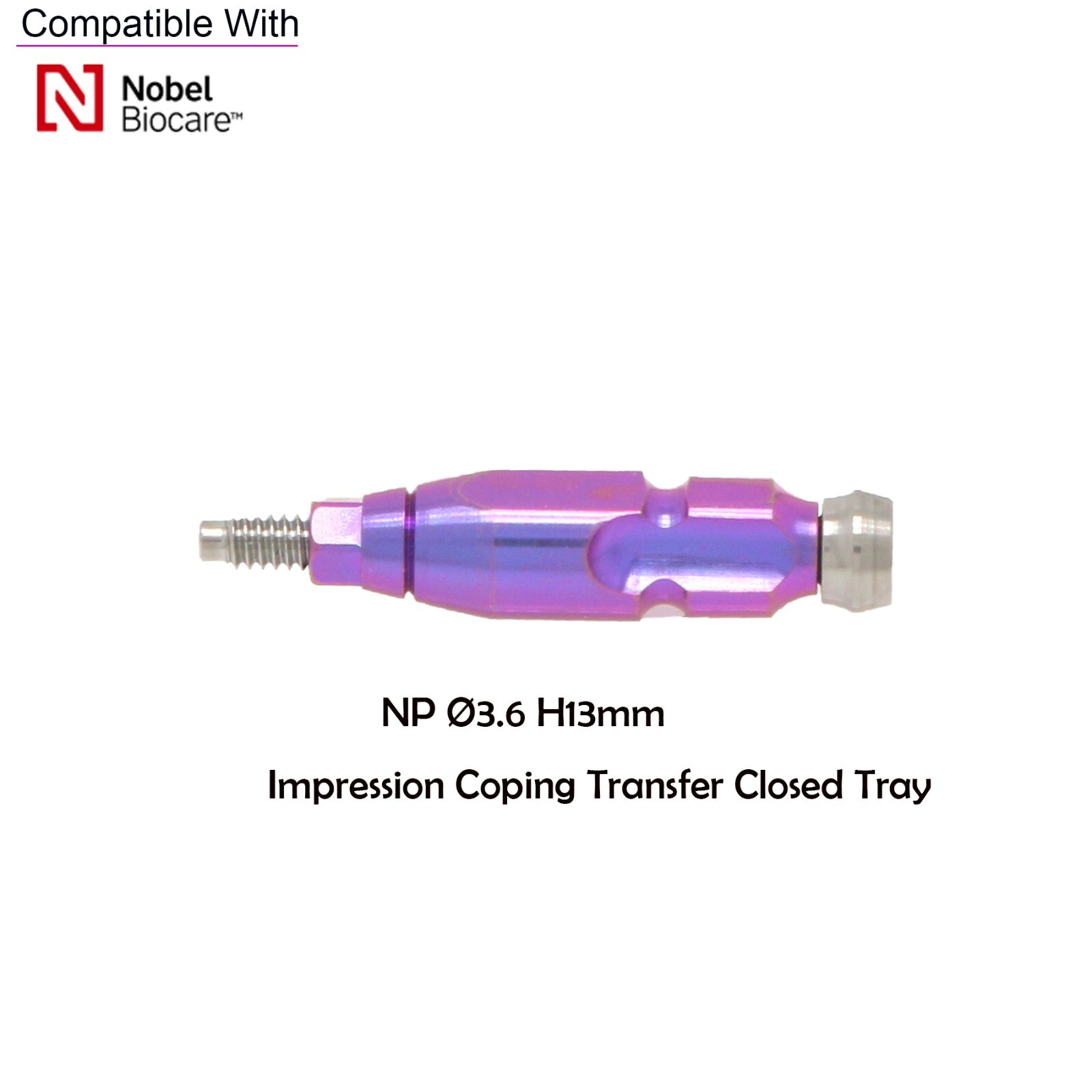 Nobel Biocare Impression Transfer Coping Open Close Tray for NP/RP Hex Platform