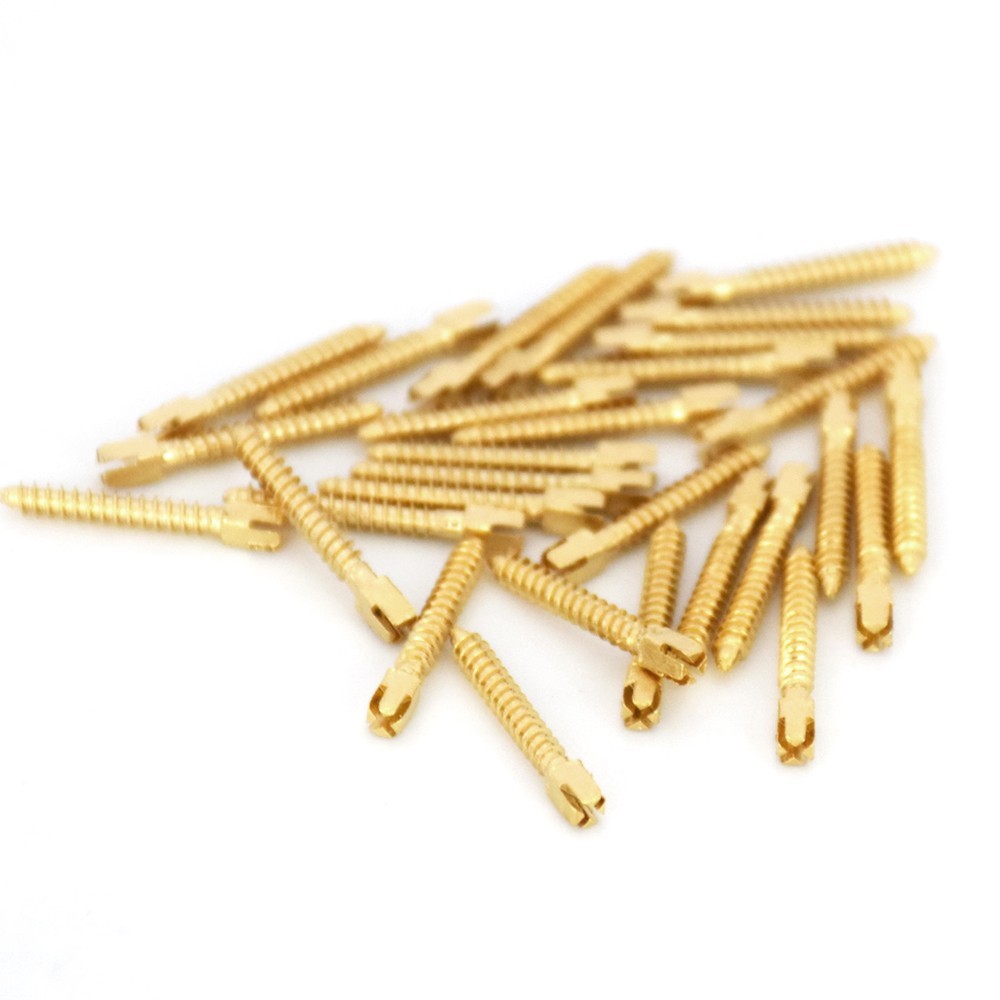 30 Pcs Dental Screw Post Plated 24K Gold Conical Refill S/M/L/XL For Root Canal