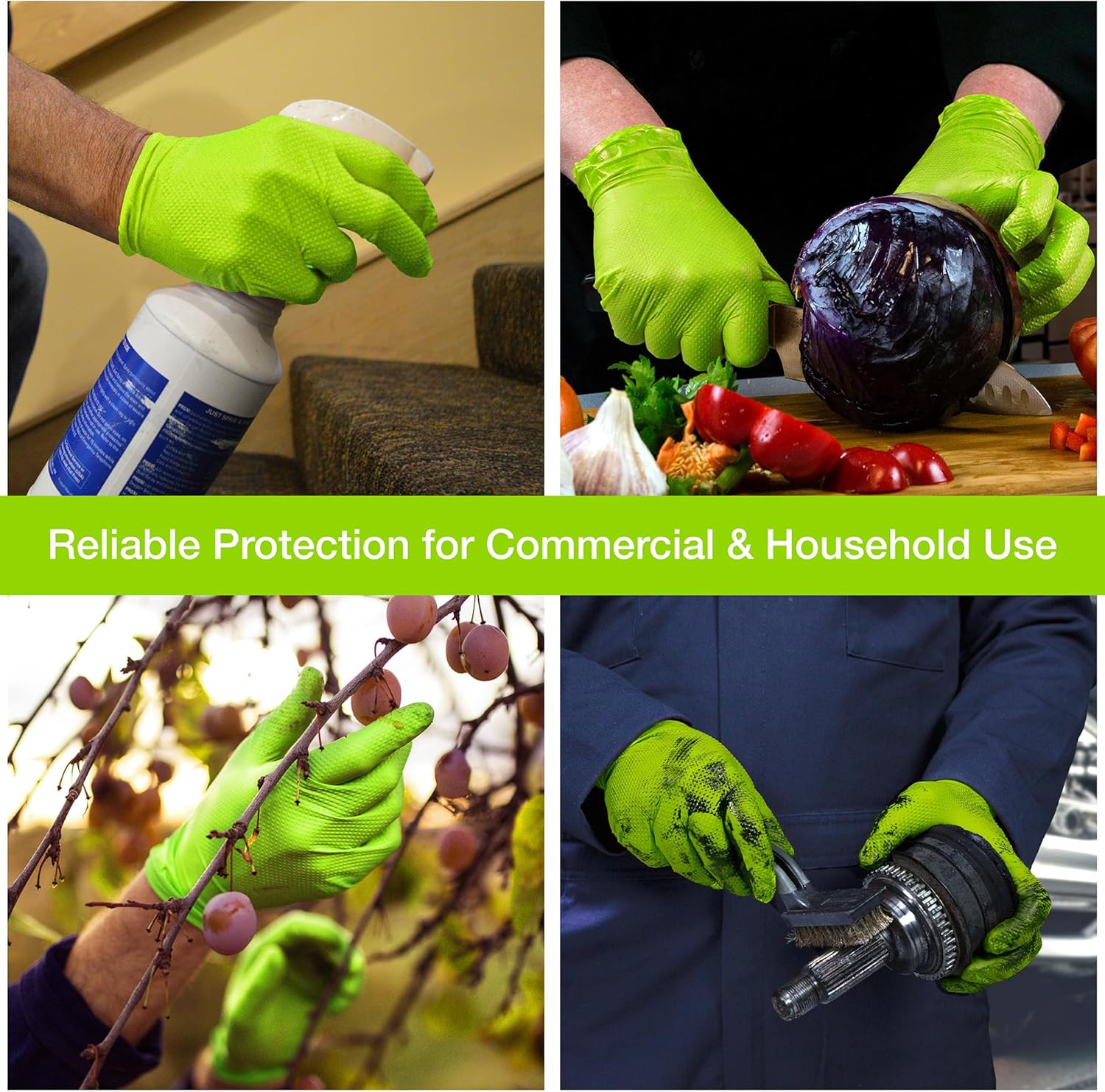 1St Choice Nitrile Gloves, Disposable, Latex Free Mechanic Gloves for Men, Heavy