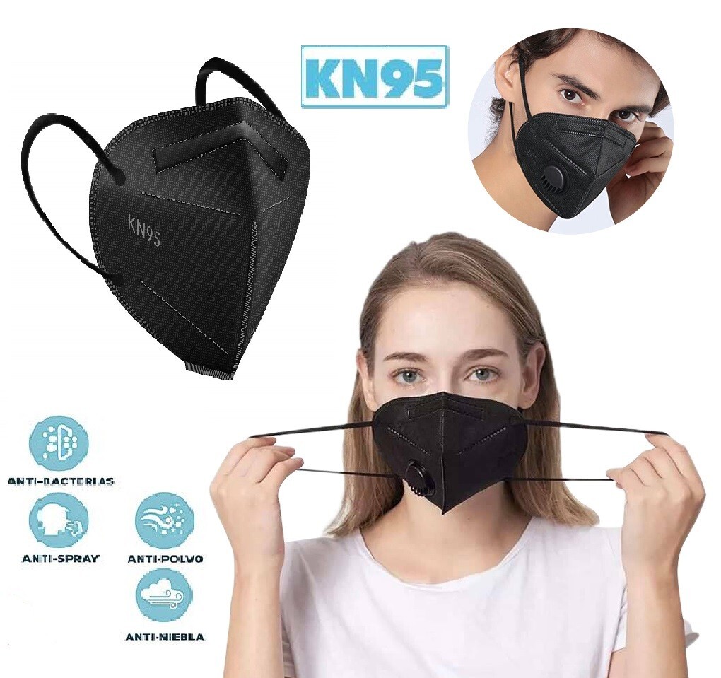 50 Pcs KN95 Medical,Surgical,Dental 5 Layers Face Mask Mouth Cover Shield Black