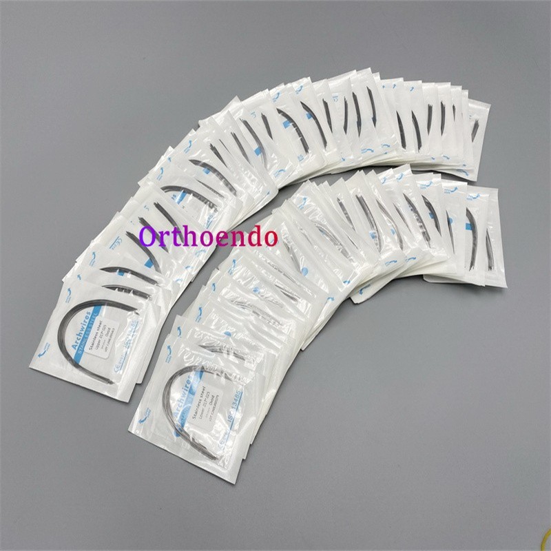 100 Pcs Dental Ortho S.S Arch Wire Round Rectangular Stainless Steel Wires Ovoid