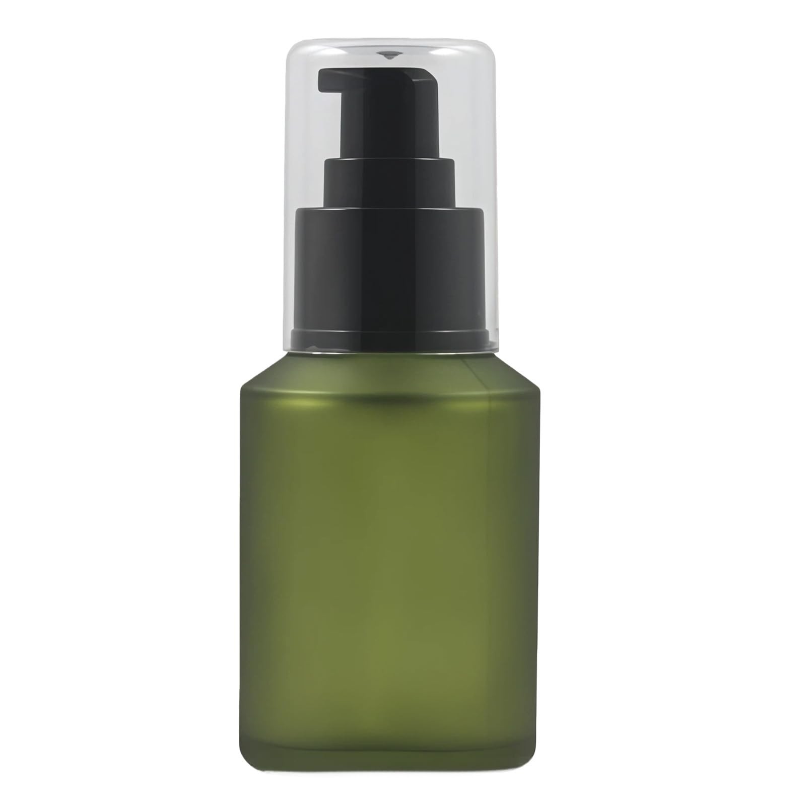 1PCS 60ML/2OZ Empty Refillable Green Frosted Glass Bottles with Pump Vial…
