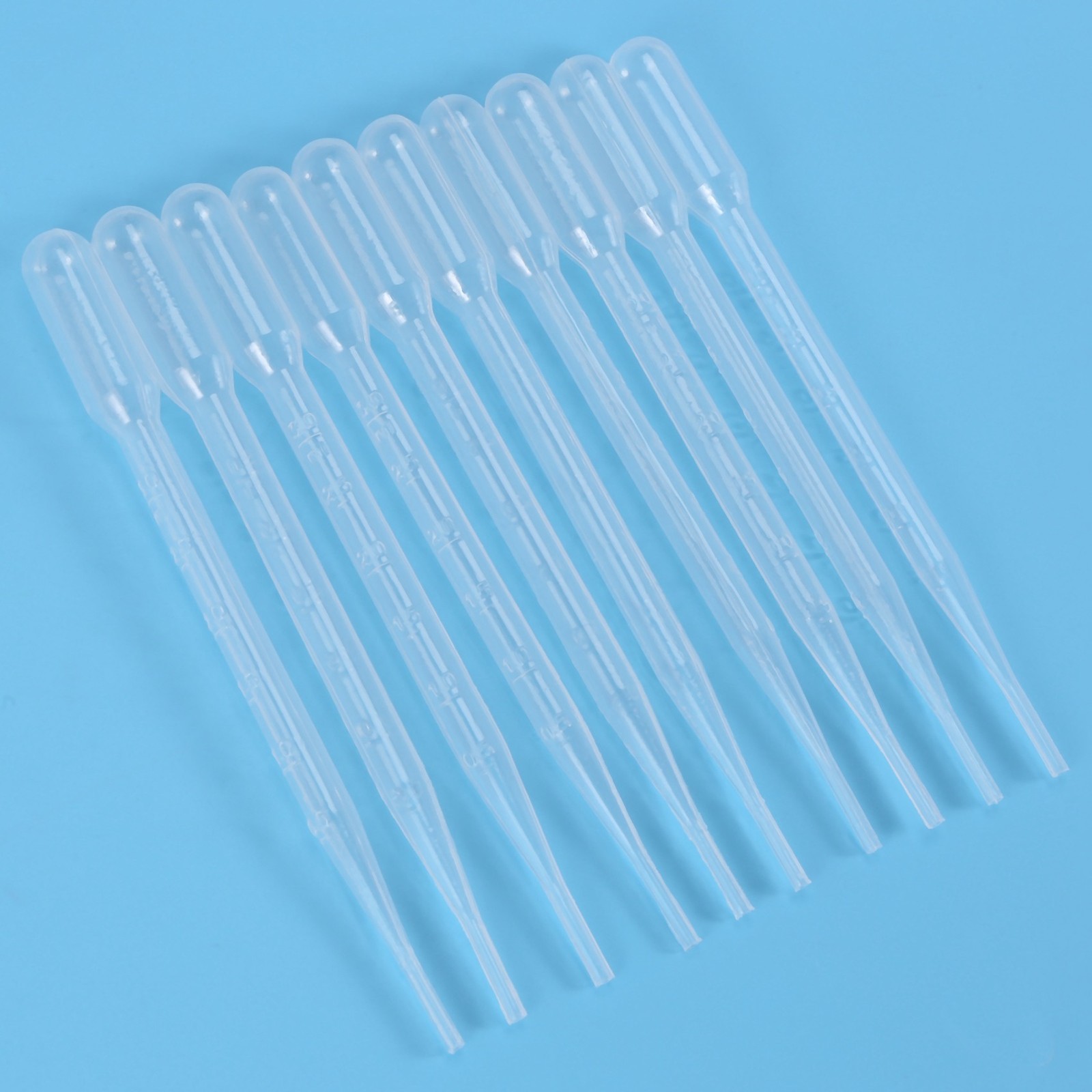 10pcs 3ML Disposable Plastic Eye Dropper Set Transfer Graduated Pipettes S4C4