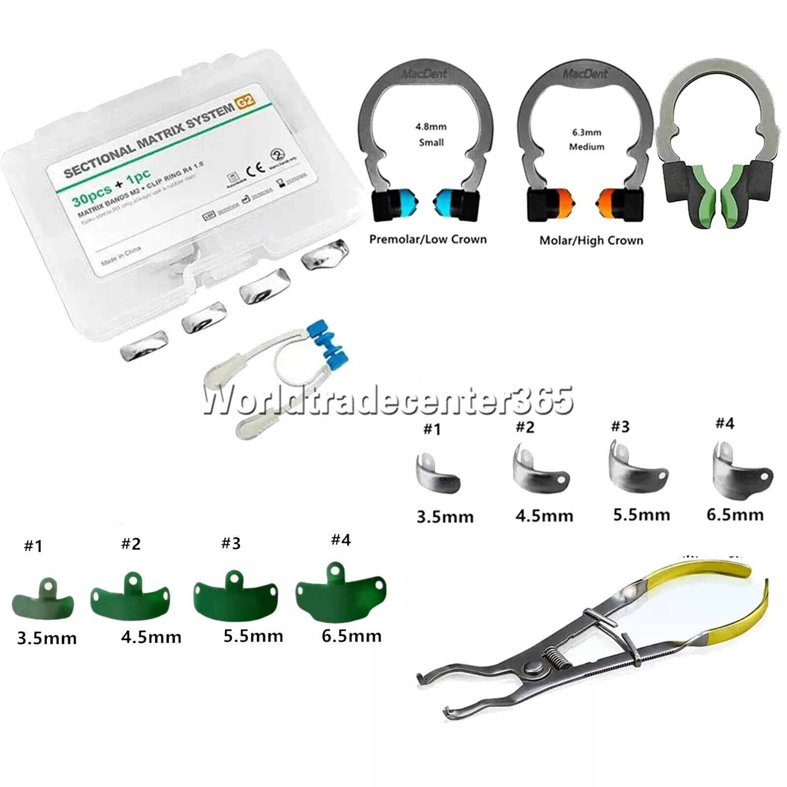 Dental Matrix Bands Ring Sectional Matrice Clamp Fit Garrison Palodent V3 System