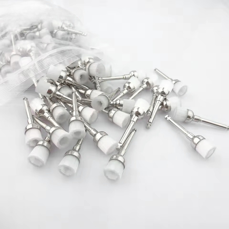 100 Pcs/box Dental Prophy Polishing Brush Bowl Cup Shape Brushes White Nylon