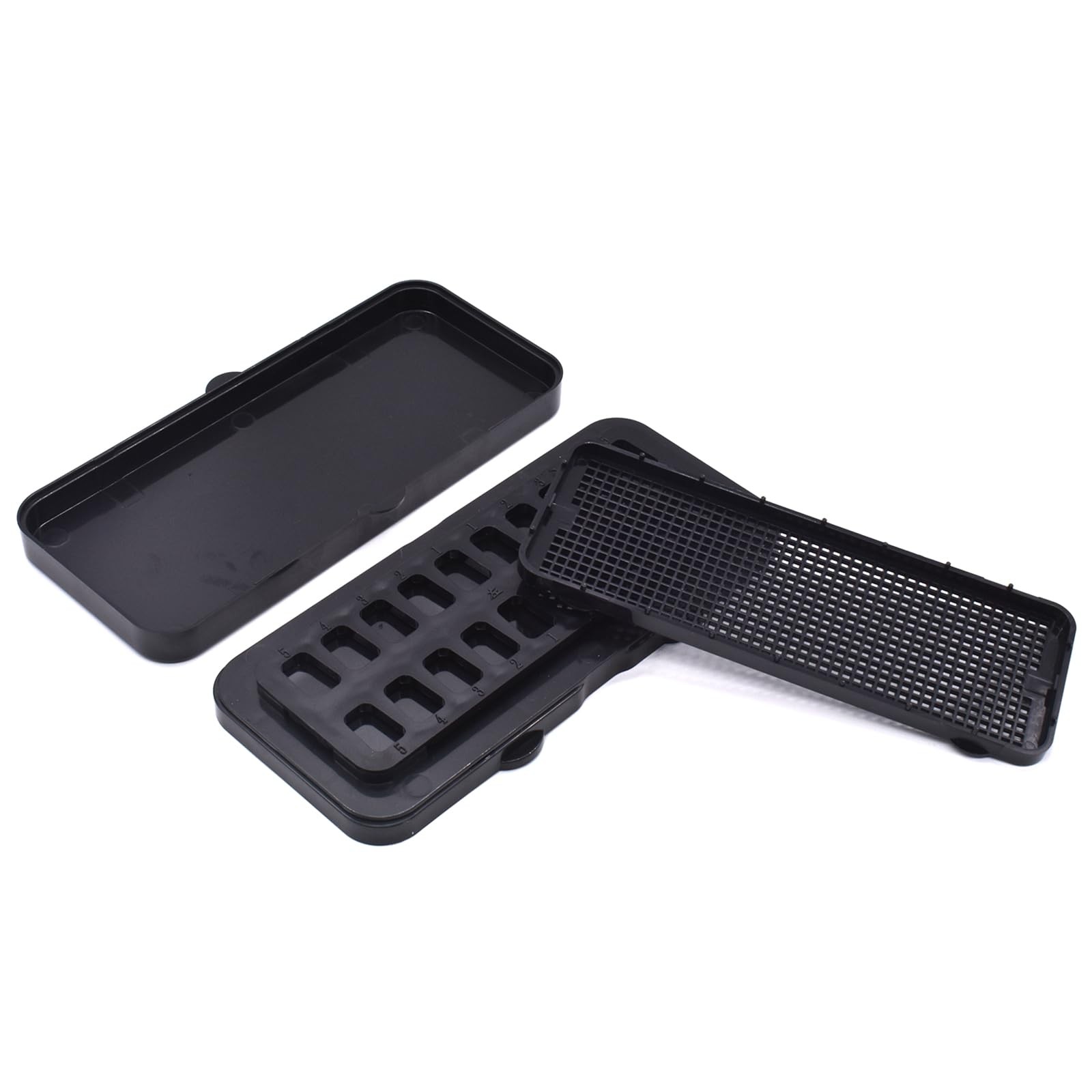 Angzhili 1 Pack Dental Veneer Processing Box, Ceramic Rectangular, Black