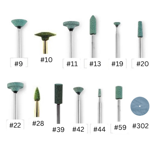 Green Mounted Stone # 9, 10, 11, 13, 19, 20, 22, 28, 39, 42 , 44, 59, 302.