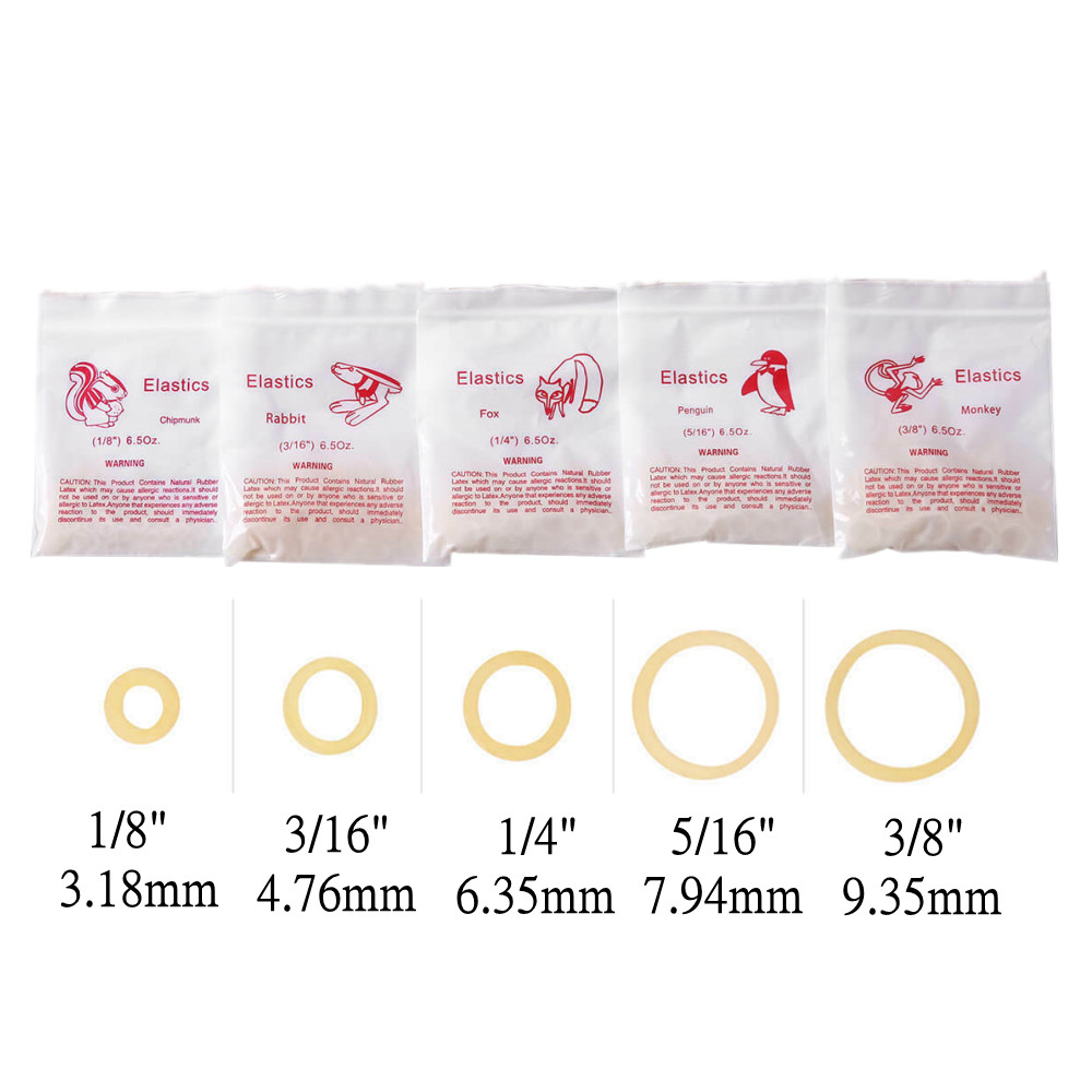 Dental Orthodontic Elastics Rubber Bands Free Latex Braces 15 Sizes For Choice