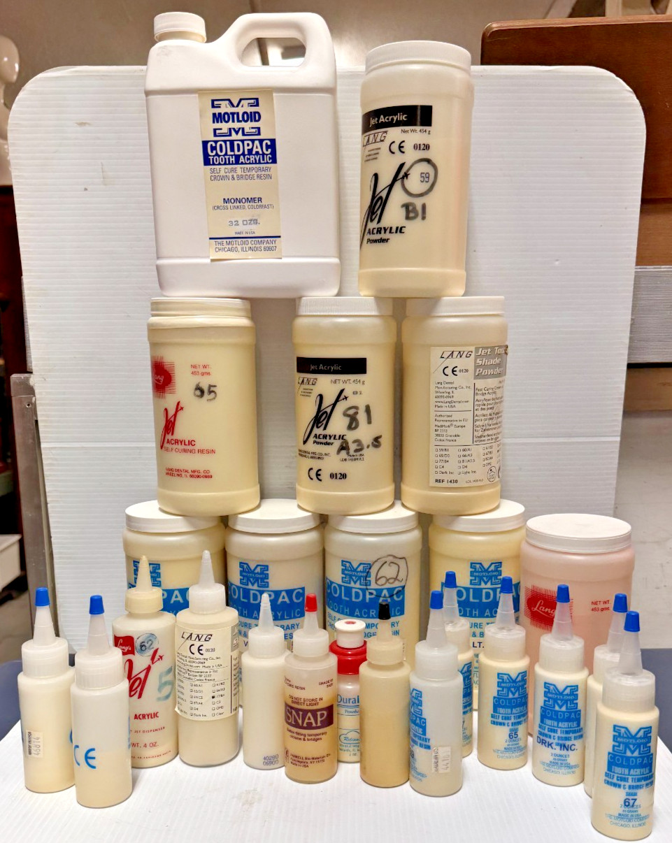 Lot of 24 assorted Dental Acrylic Powders