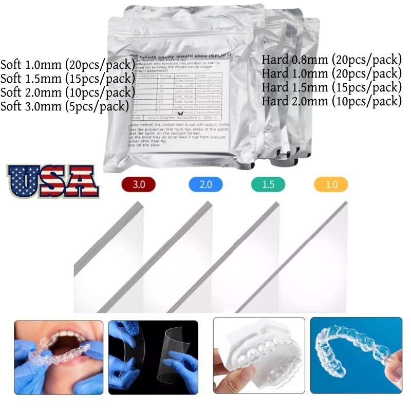 Dental Orthodontic Lab Splint Thermoforming Material Vacuum Forming Hard Soft US