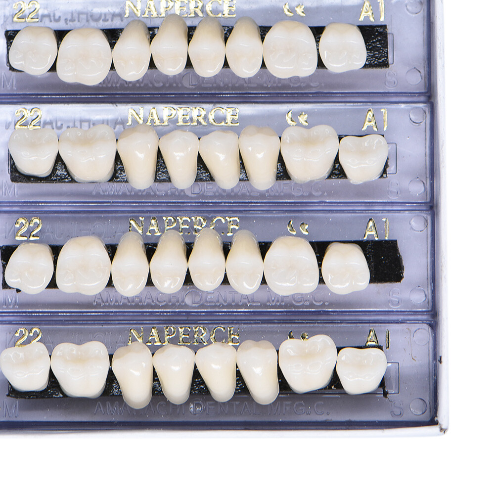 1-6 Box Dental Acrylic Resin Denture 22# A1 Full Set Teeth Upper Lower Shade HOT